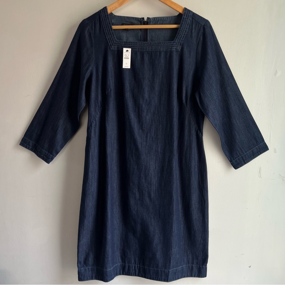 Talbots Dark Blue Denim Long Sleeve Dress